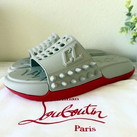 New Christian Louboutin Take It Easy Men Flat Pool Slides size EU 44, US 11